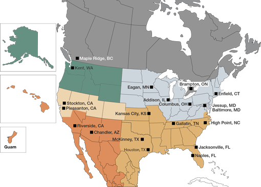 美国和加拿大的可点击地图